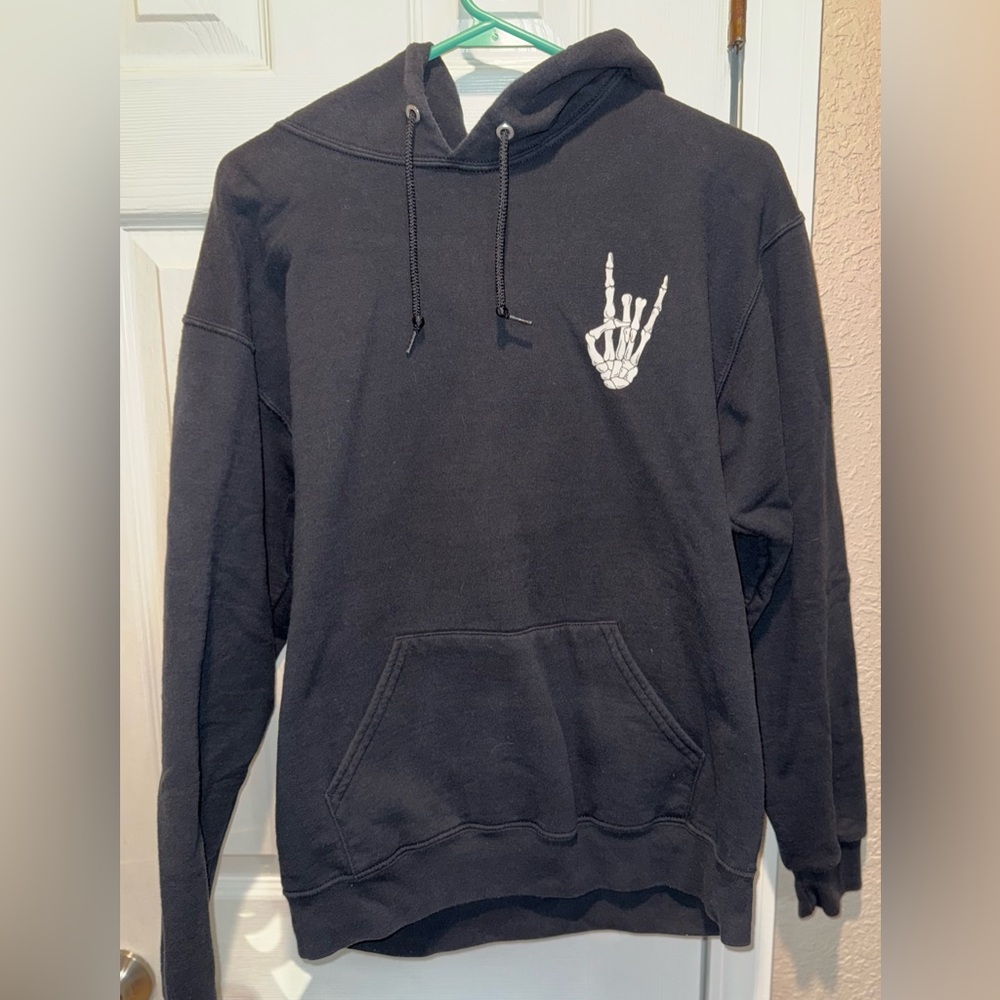 Men's Black Skeleton Hand Hoodie